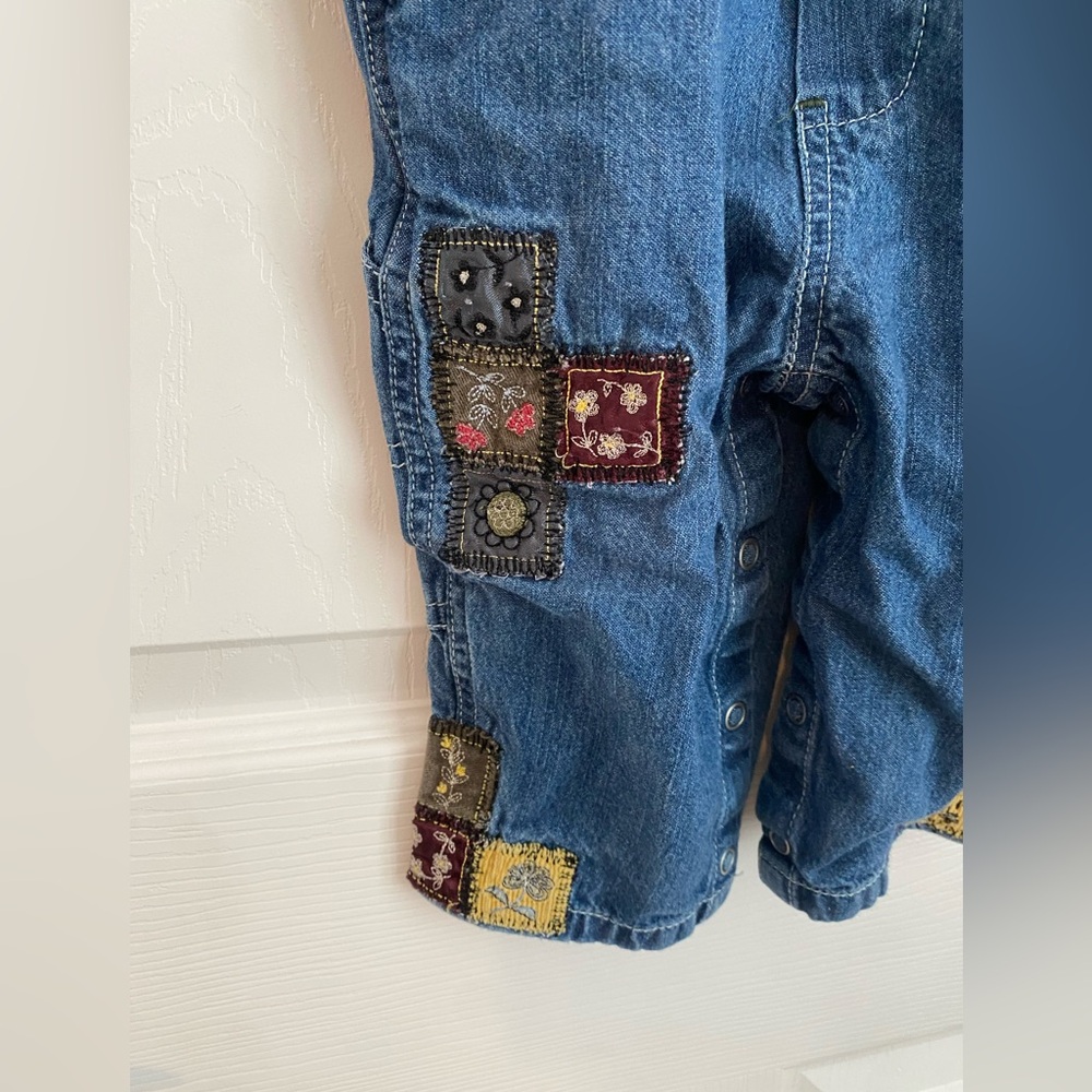 Gap Kids Denim Overalls with Patchwork - Picture 2 of 6